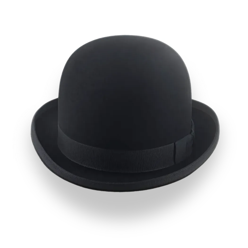 Classic Bowler Hat for Men in Black Fur Felt | The Coke - Agnoulita Hats 6