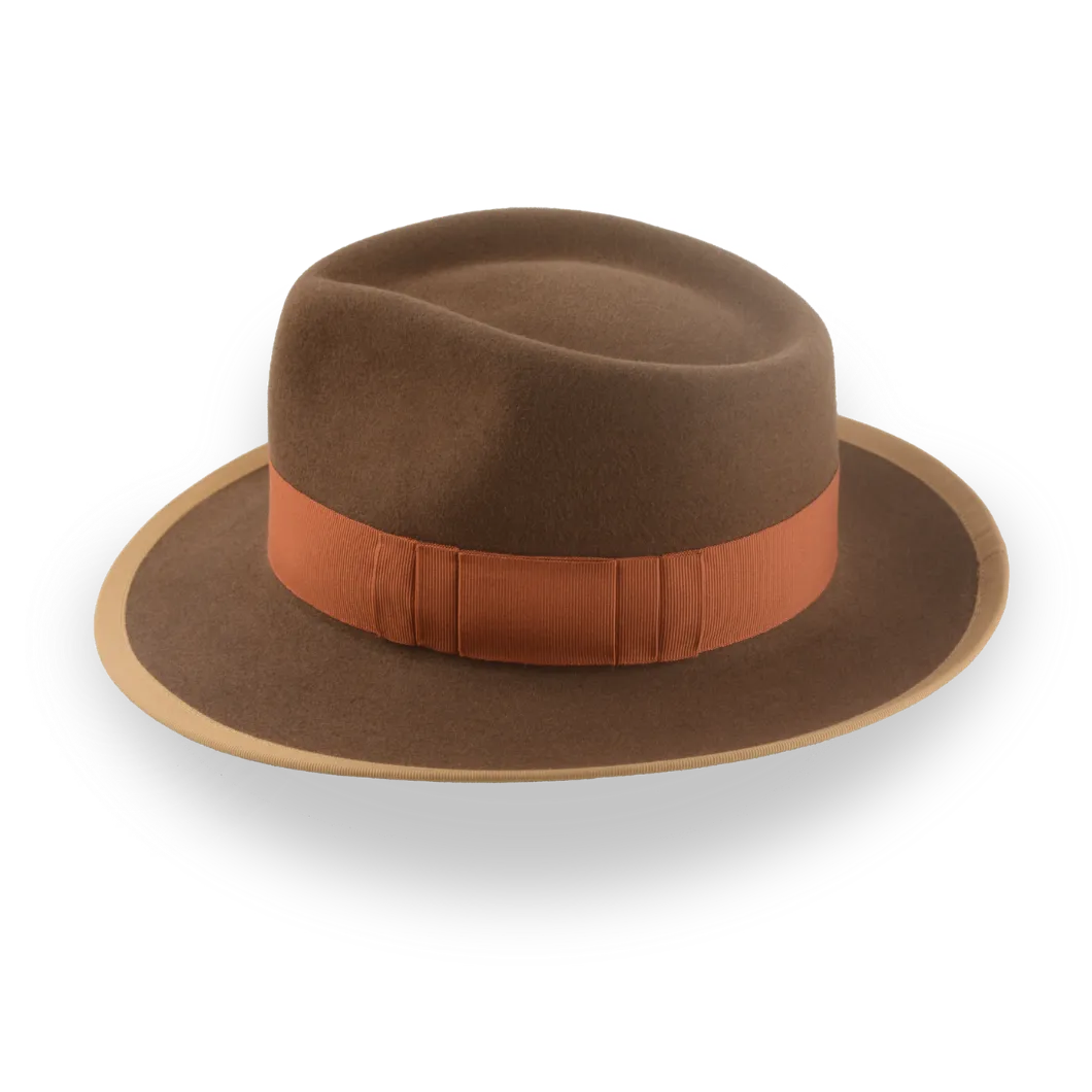 Classic Brown Fedora Hat for Men in Plush Fur Felt | The Pandamator - Agnoulita Hats 2