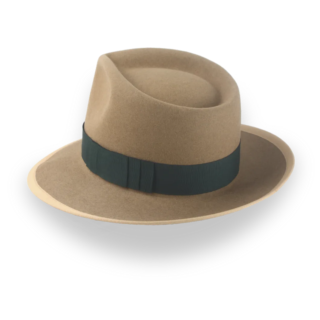 Classic Camel Fedora for Men in Premium Beaver Fur Felt | The Pandamator - Agnoulita Hats 3