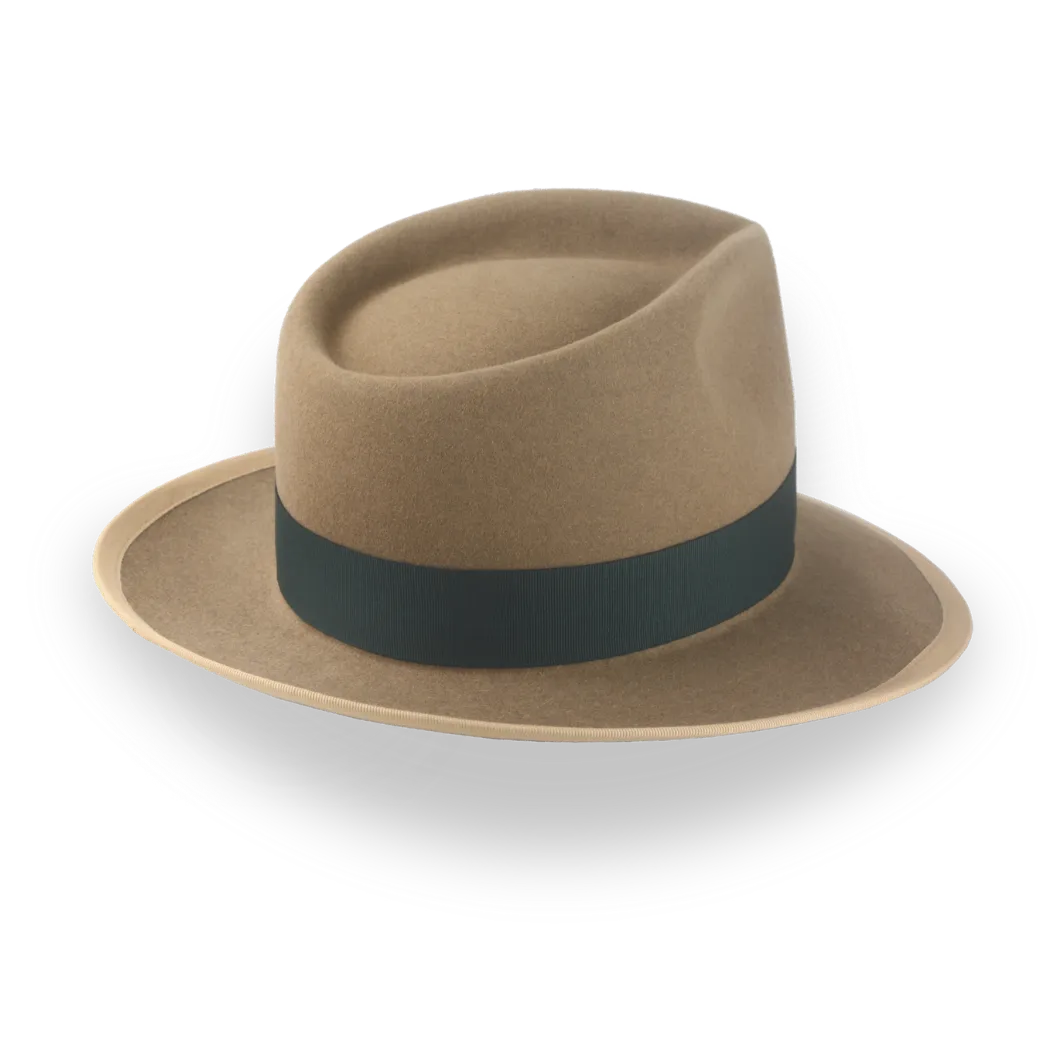 Classic Camel Fedora for Men in Premium Beaver Fur Felt | The Pandamator - Agnoulita Hats 4