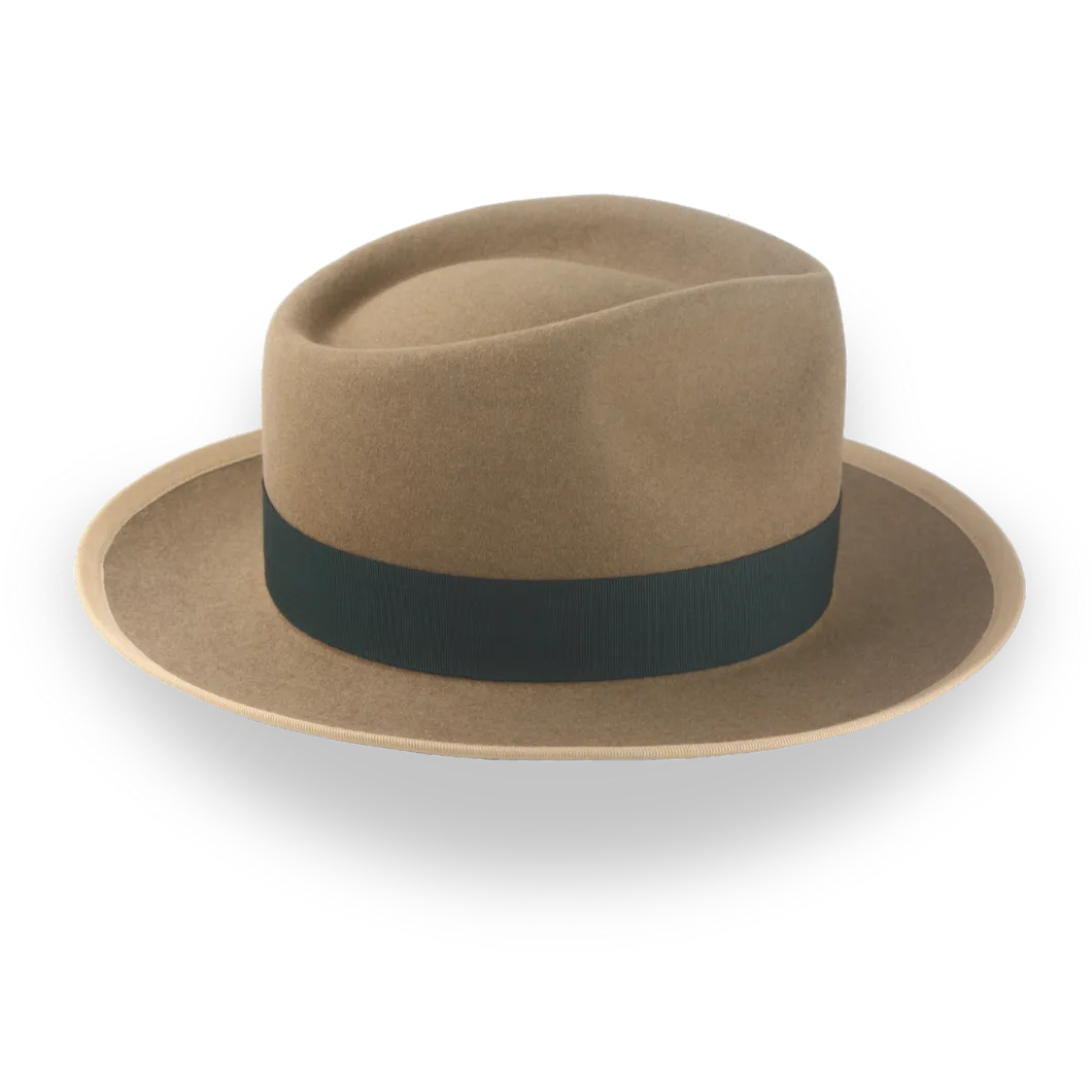Classic Camel Fedora for Men in Premium Beaver Fur Felt | The Pandamator - Agnoulita Hats 5