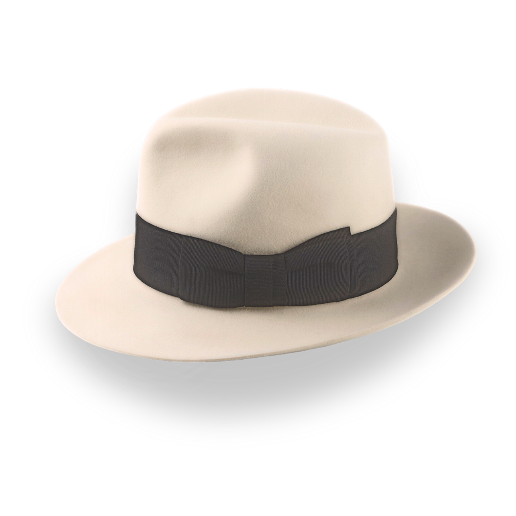 Classic Center Dent Fedora Hat in Cream Fur Felt | The Caliber - Agnoulita Hats 2