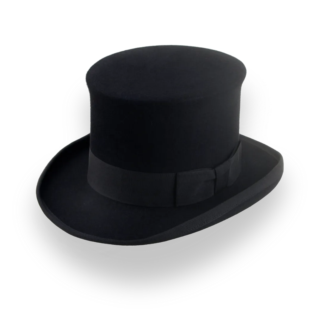 Classic Top Hat For Men in Black Fur Felt | The Victorian - Agnoulita Hats 1