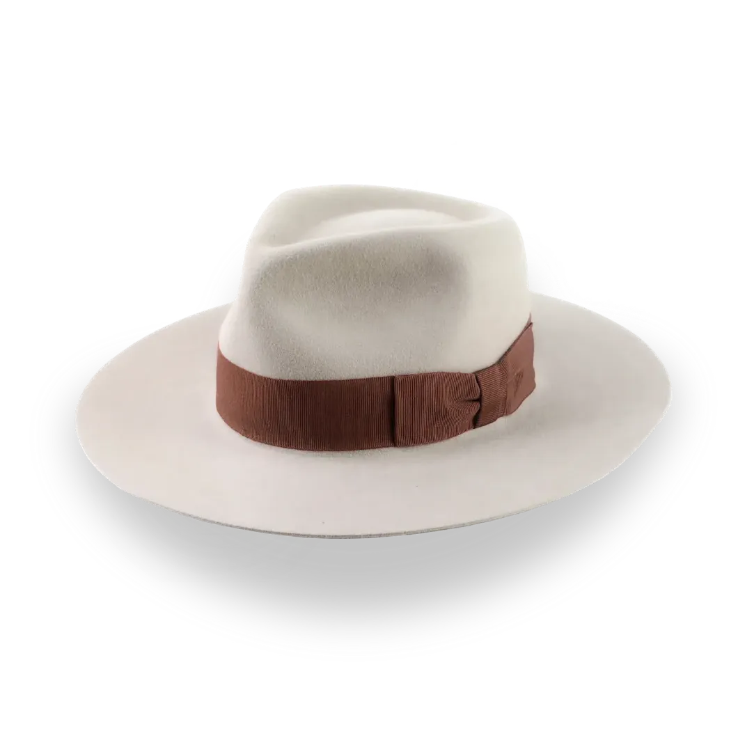 Custom Crafted Beige Flat Brim Fedora Hat | The Rusty 11 - Agnoulita Hats 1