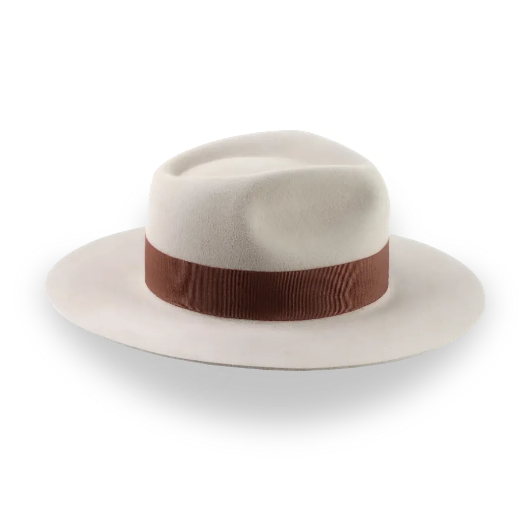 Custom Crafted Beige Flat Brim Fedora Hat | The Rusty 11 - Agnoulita Hats 5
