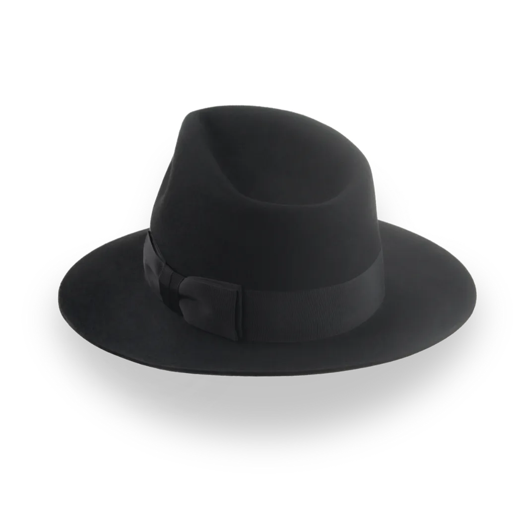 Custom Crafted Black Beaver Felt Fedora | The Regent - Agnoulita Hats 3