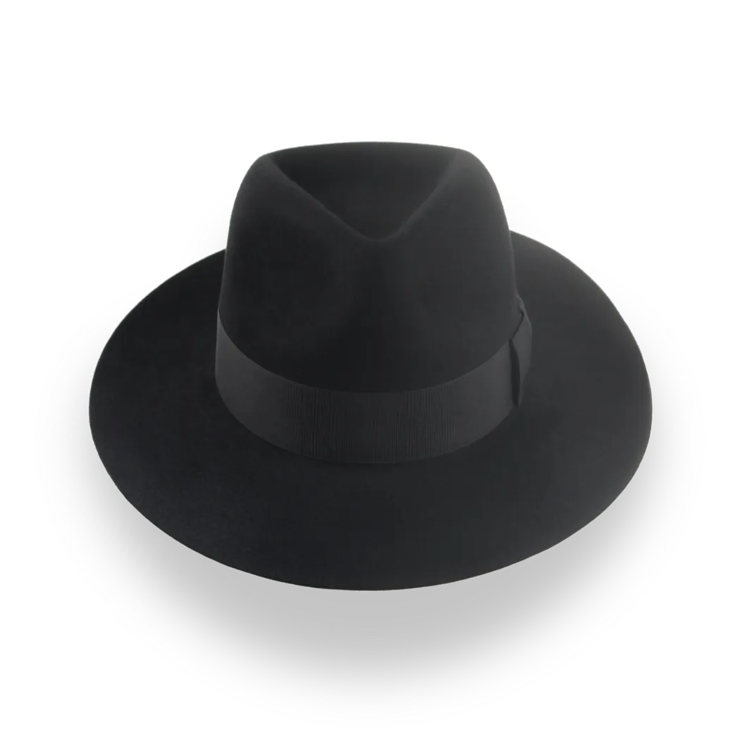 Custom Crafted Black Beaver Felt Fedora | The Regent - Agnoulita Hats 6