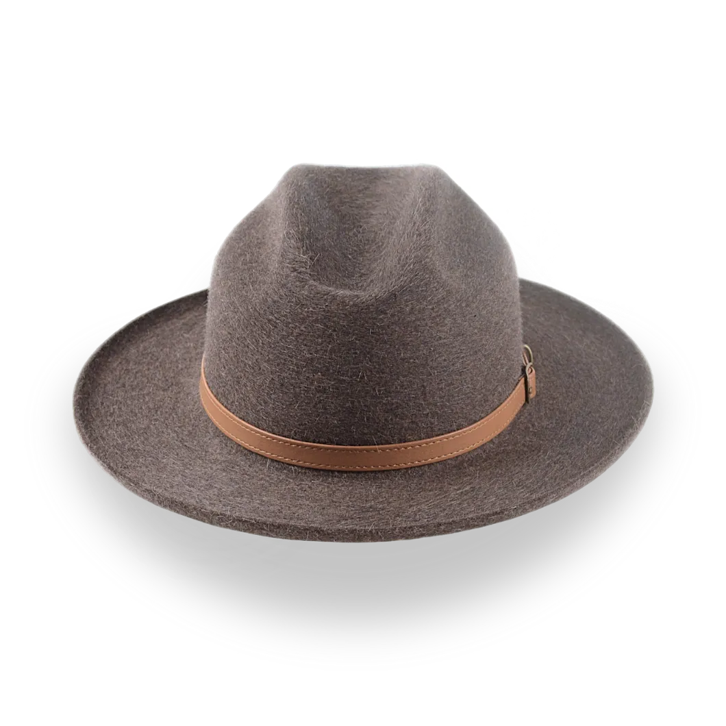 Custom Crafted Open Road Fedora in Mélange Fur Felt | The Tatooine - Agnoulita Hats 6