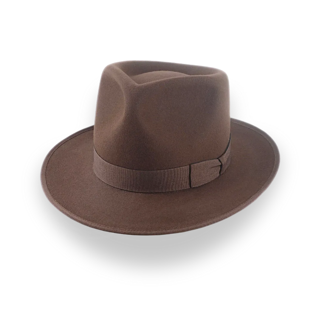 Customizable Brown Fedora Hat Mens for Unique Style | The Tony - Agnoulita Hats 1
