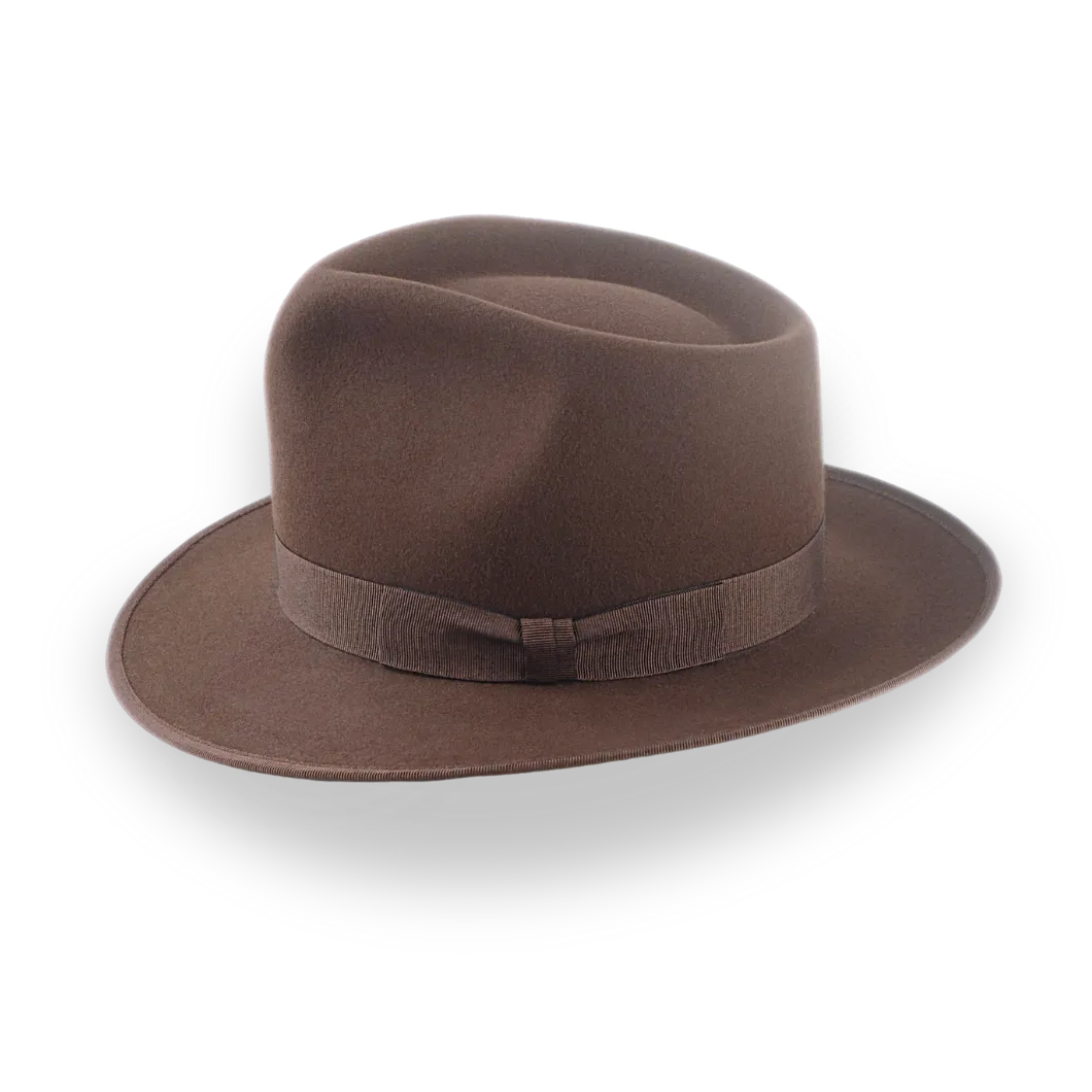 Customizable Brown Fedora Hat Mens for Unique Style | The Tony - Agnoulita Hats 2