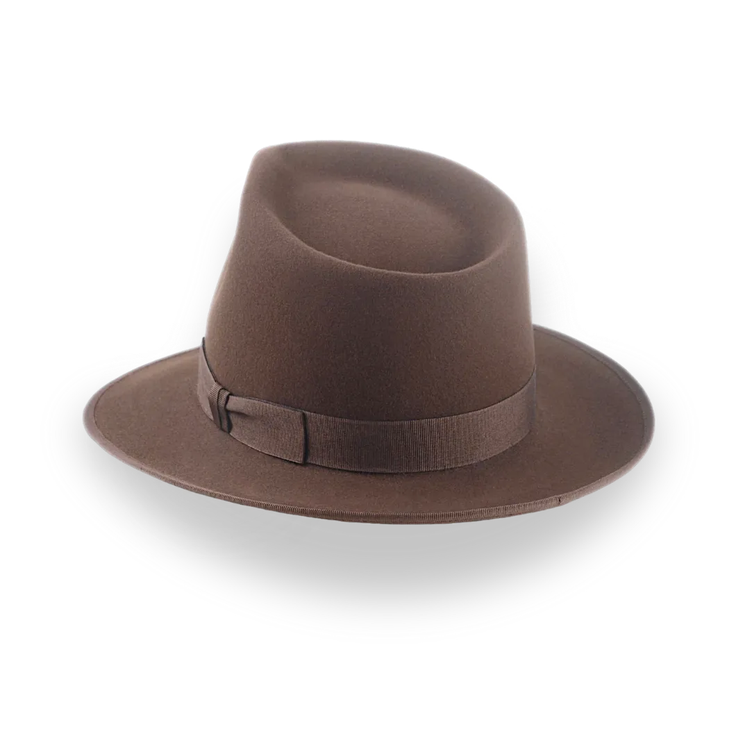 Customizable Brown Fedora Hat Mens for Unique Style | The Tony - Agnoulita Hats 3