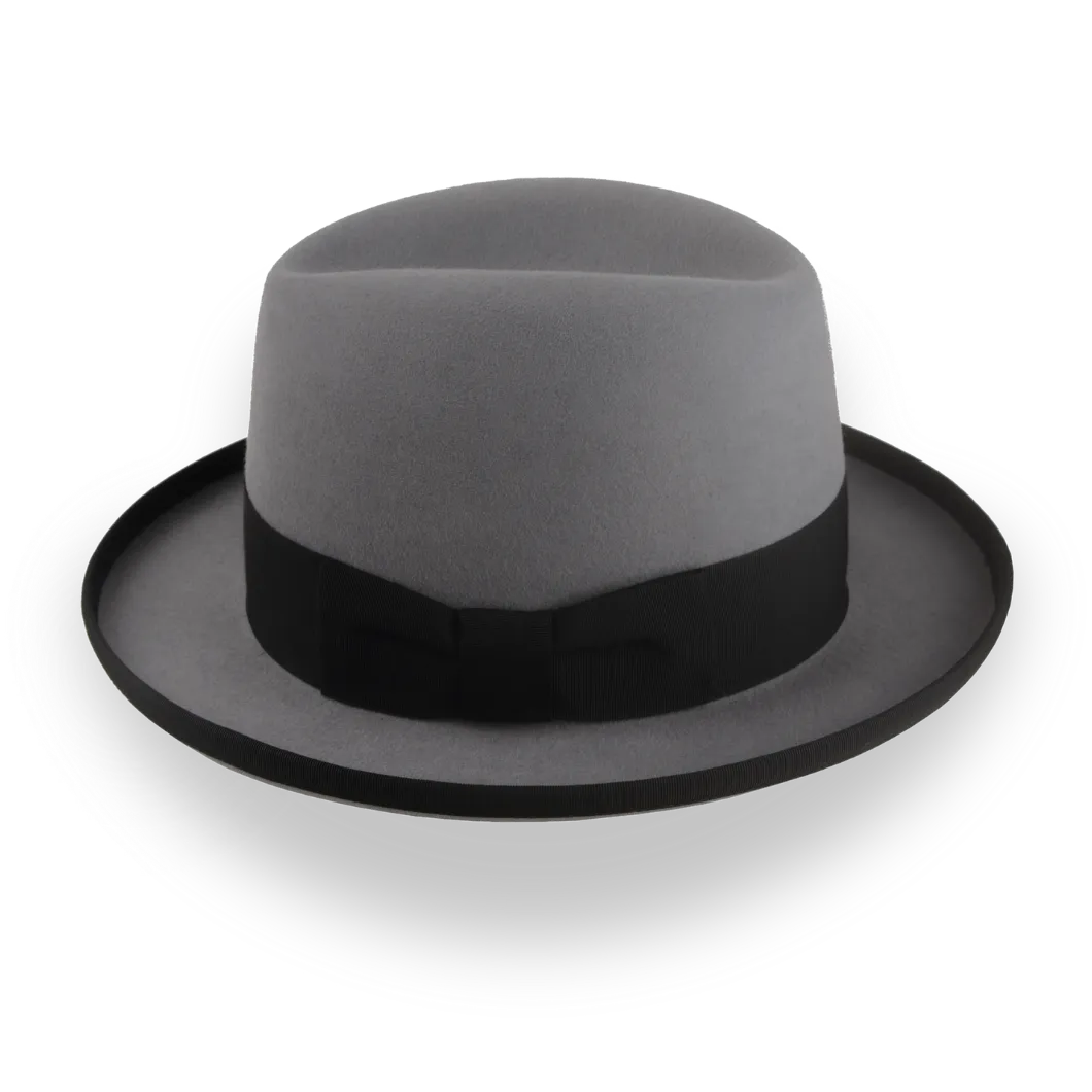 Customizable Grey Fur Felt Poirot Homburg Hat | The Cerebelle - Agnoulita Hats 2
