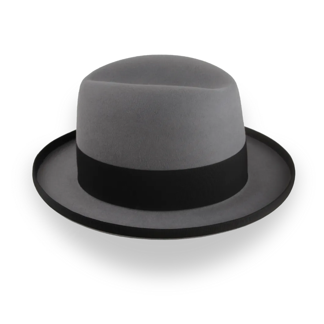 Customizable Grey Fur Felt Poirot Homburg Hat | The Cerebelle - Agnoulita Hats 5