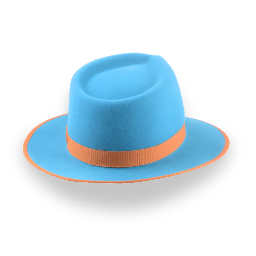 Customizable Sky Blue Fedora with Classic Design | The Equinox - Agnoulita Hats 3