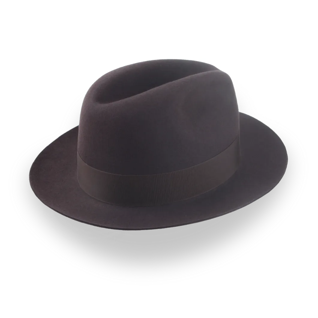Dark Brown Fedora Hat in Classic Men's Style | The Acropol - Agnoulita Hats 4