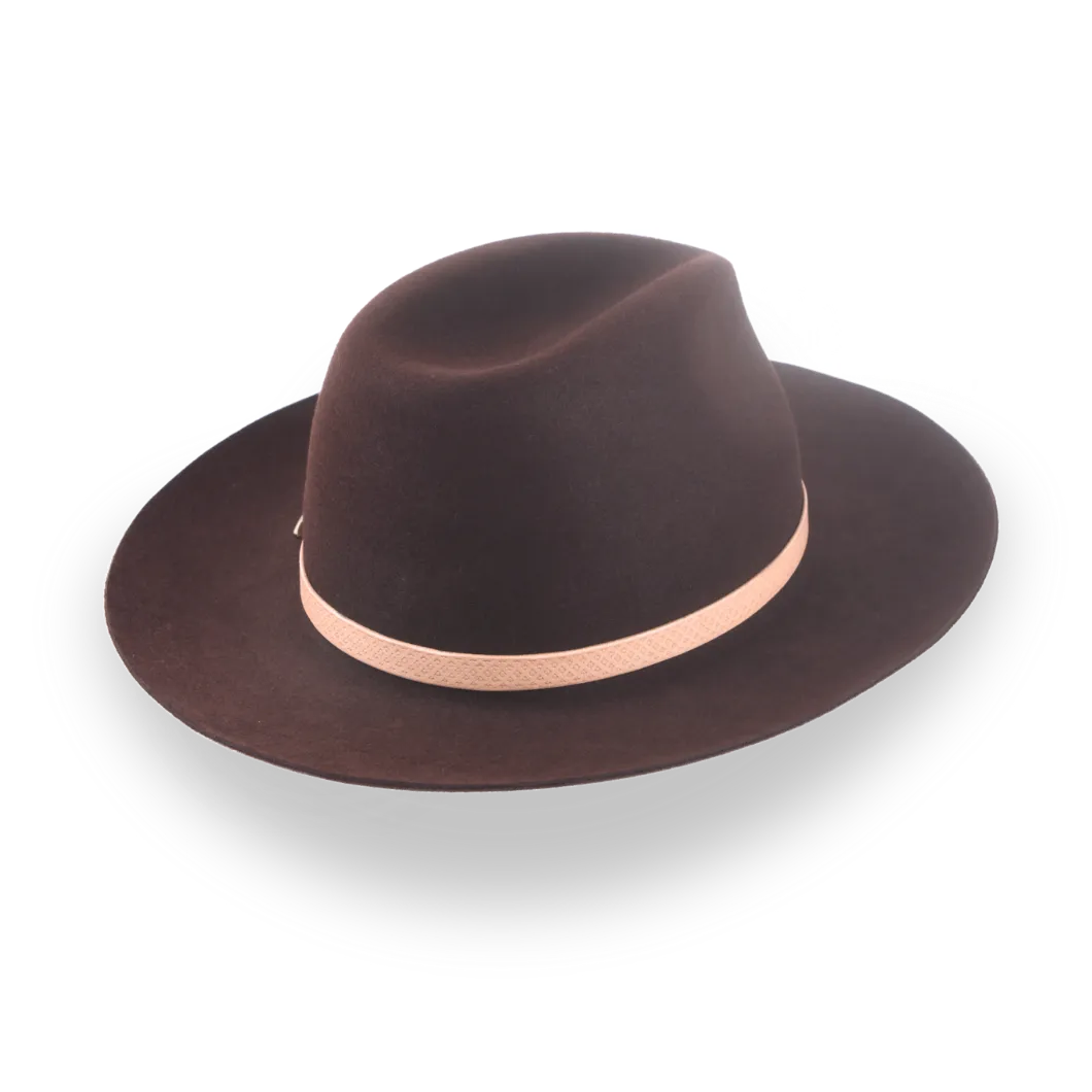 Dark Burgundy Outback Fur Felt Fedora with Leather Hat Belt | The Rebel - Agnoulita Hats 4