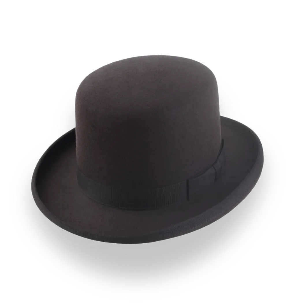 Dark Chocolate Brown Square Top Bowler Hat in Fur Felt | The Oddjob - Agnoulita Hats 1