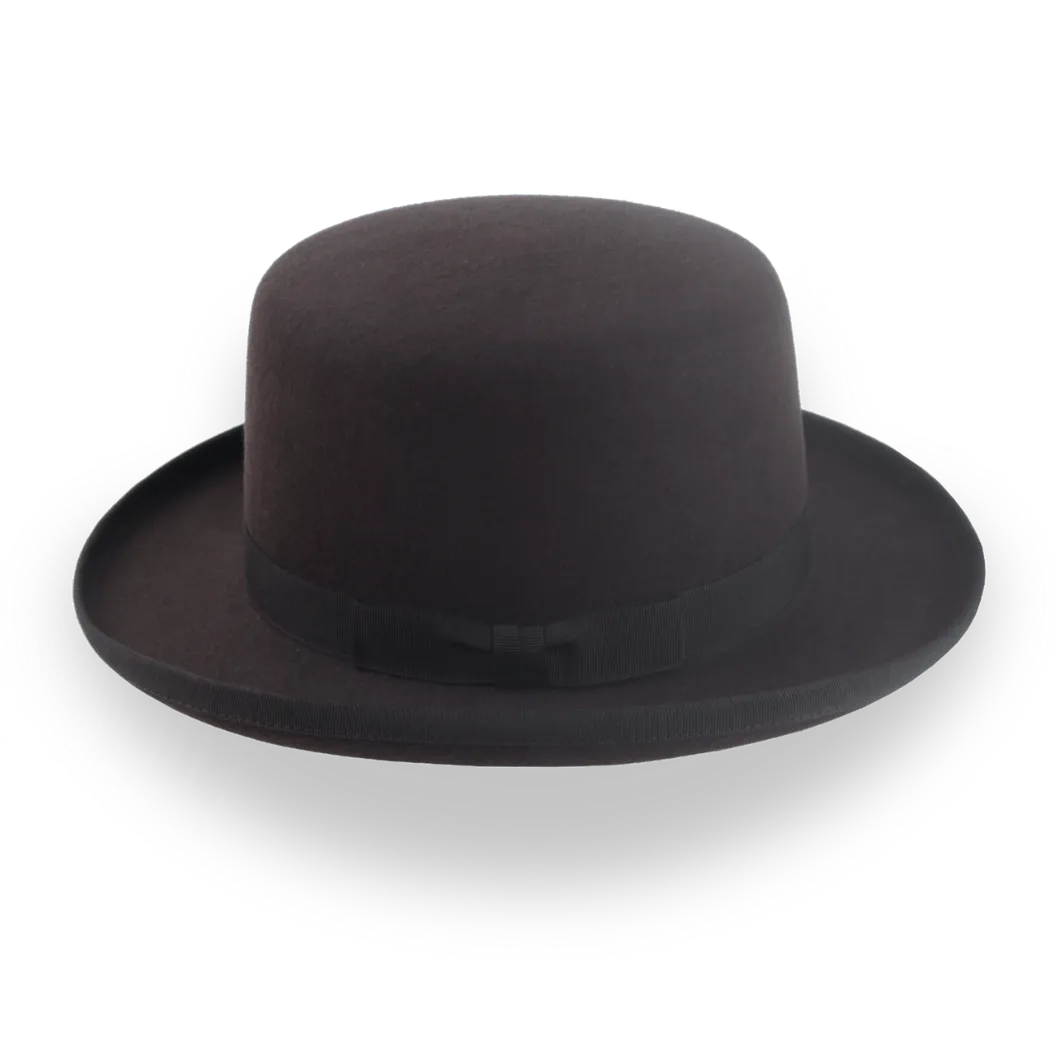 Dark Chocolate Brown Square Top Bowler Hat in Fur Felt | The Oddjob - Agnoulita Hats 2