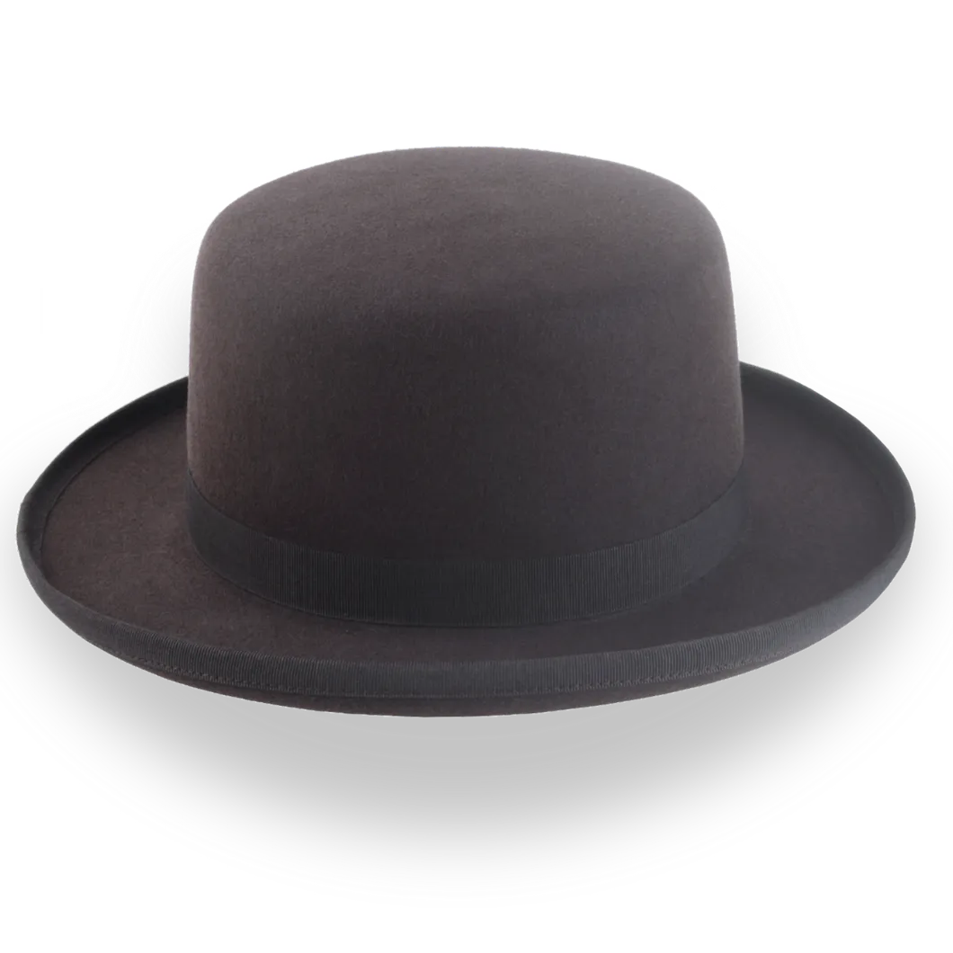 Dark Chocolate Brown Square Top Bowler Hat in Fur Felt | The Oddjob - Agnoulita Hats 5