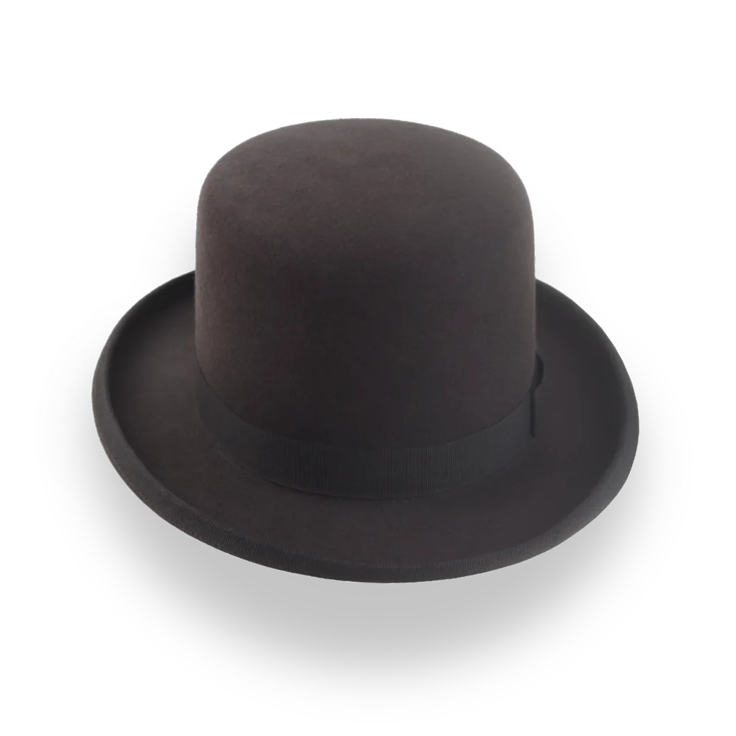 Dark Chocolate Brown Square Top Bowler Hat in Fur Felt | The Oddjob - Agnoulita Hats 6