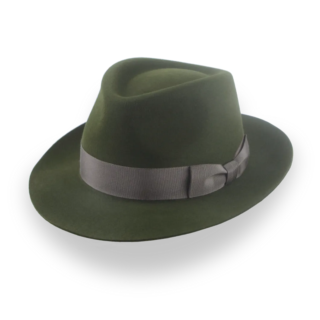 Dark Green Fedora Hat for Men in Premium Fur Felt | The Hunter - Agnoulita Hats 1