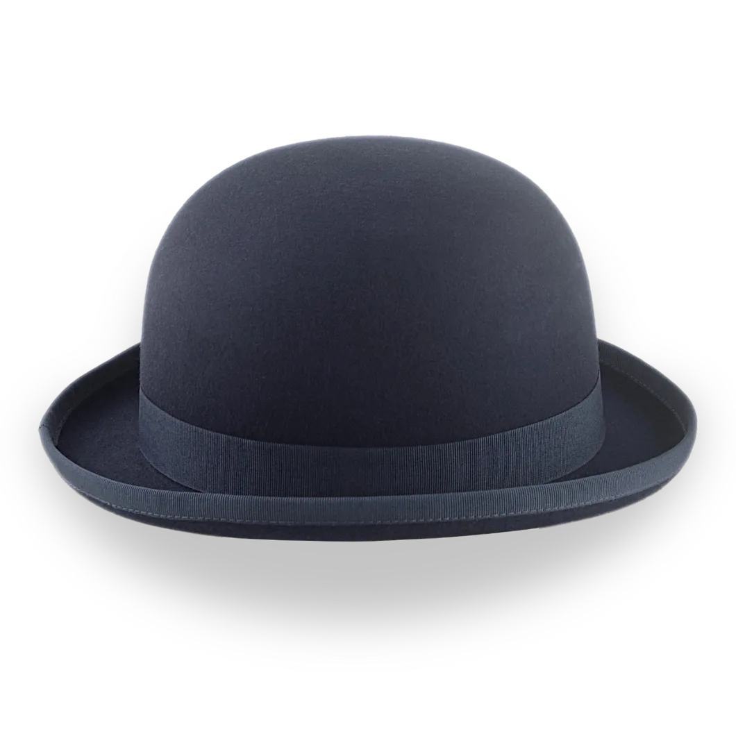 Dark Grey Classic Bowler Hat in Premium Fur Felt | The Coke - Agnoulita Hats 5