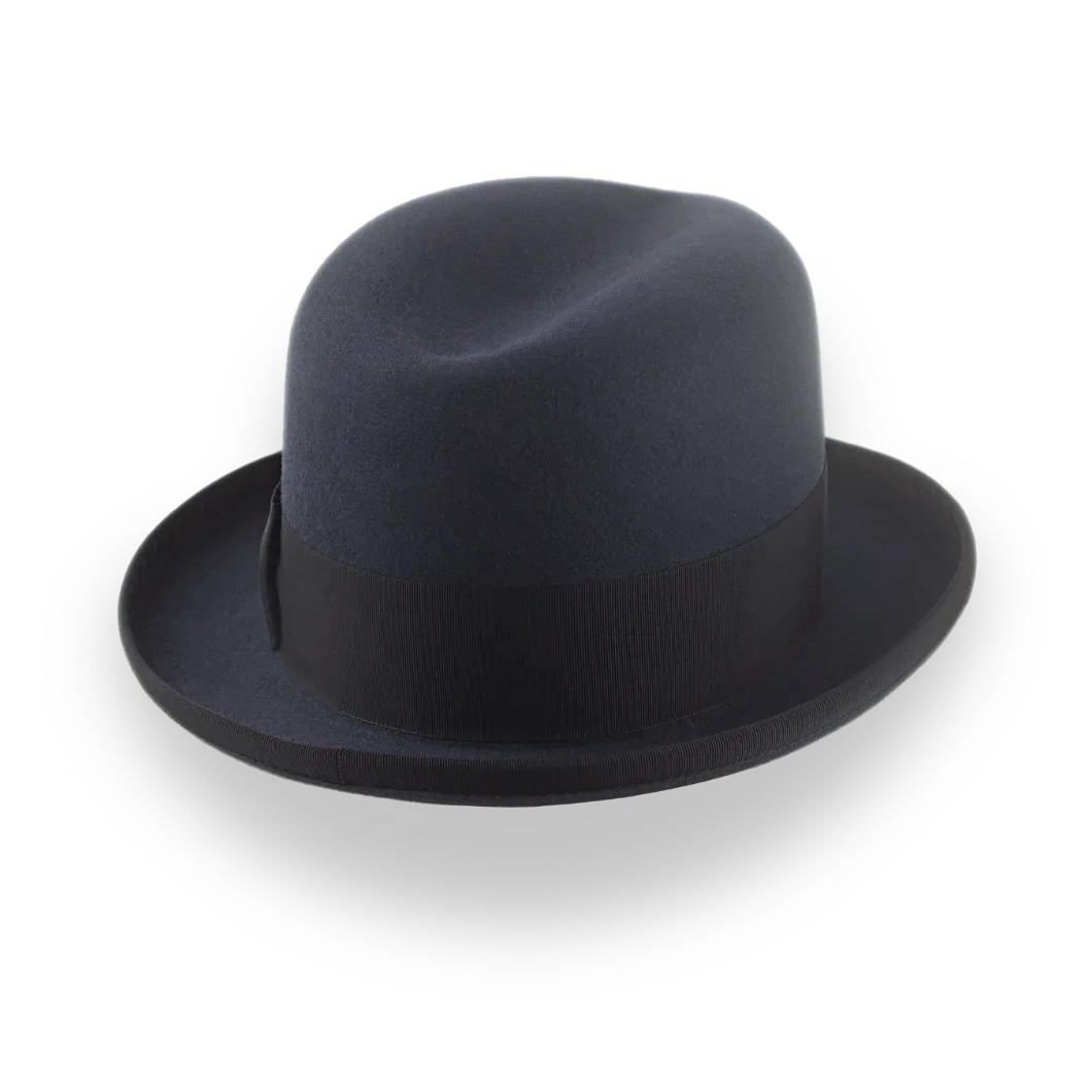 Dark Grey Homburg Hat for Men | The Moses - Agnoulita Hats 4