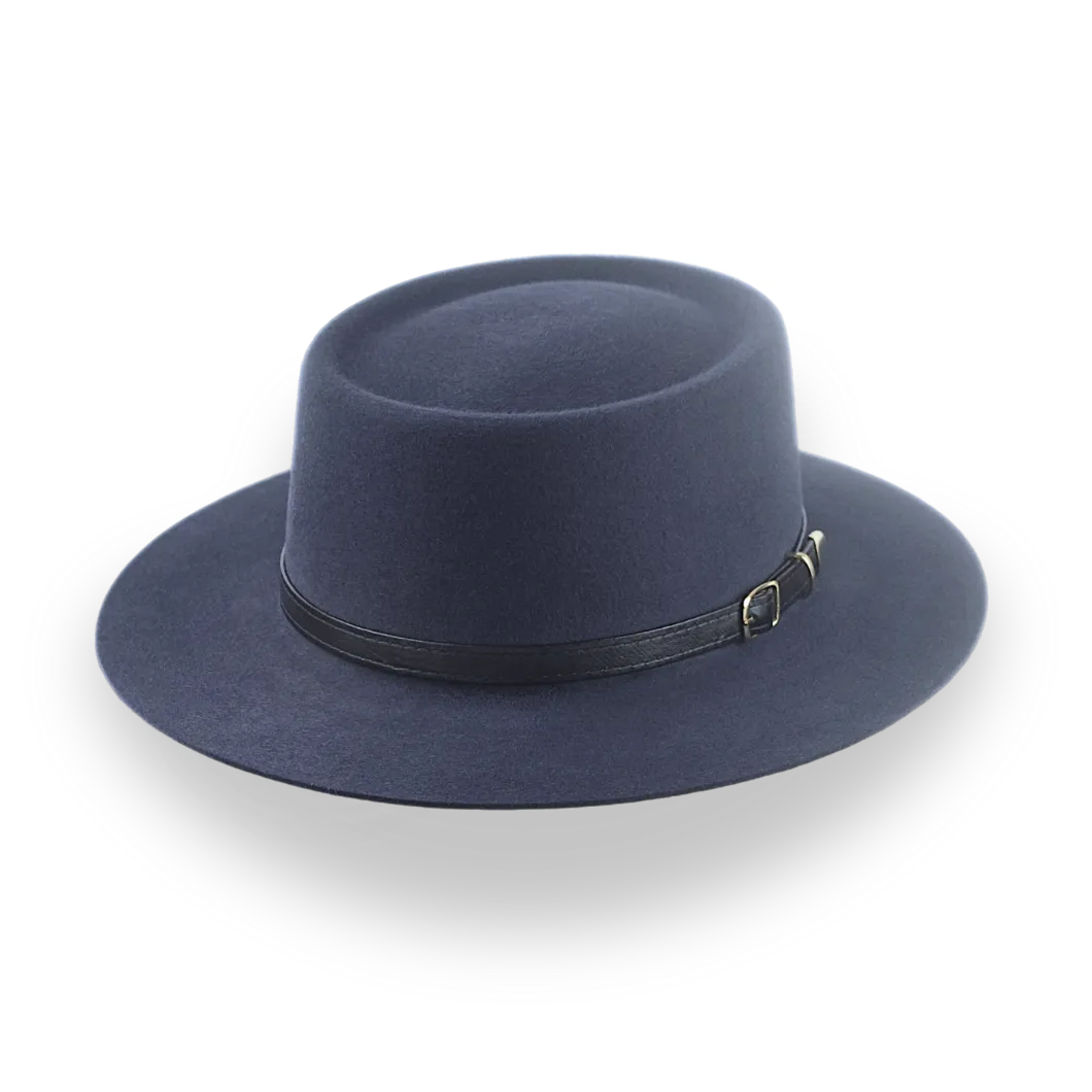 Dark Grey Telescope Crown Country Style Fur Felt Hat | The Voodoo - Agnoulita Hats 1