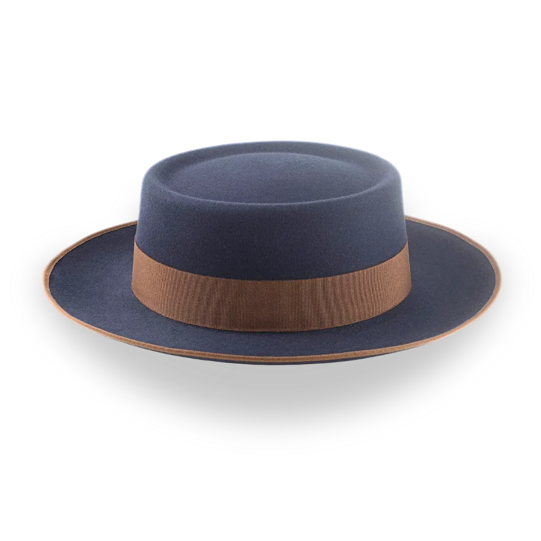 Dark Grey Telescope Wide Brim Fedora Hat For Men | The Zodiac - Agnoulita Hats 5
