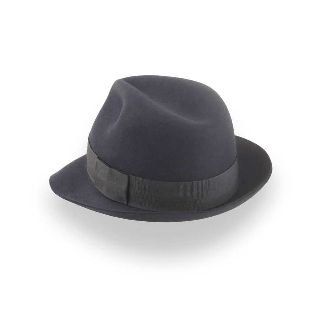 Dark Grey Trilby Hat For Men in Quality Fur Felt | The Last Looks - Agnoulita Hats 3