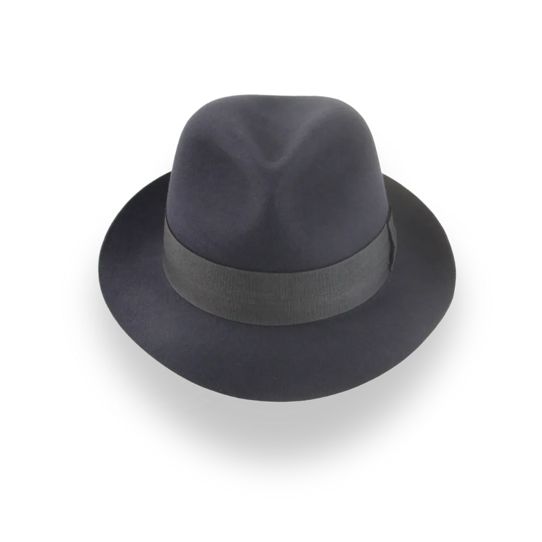 Dark Grey Trilby Hat For Men in Quality Fur Felt | The Last Looks - Agnoulita Hats 6