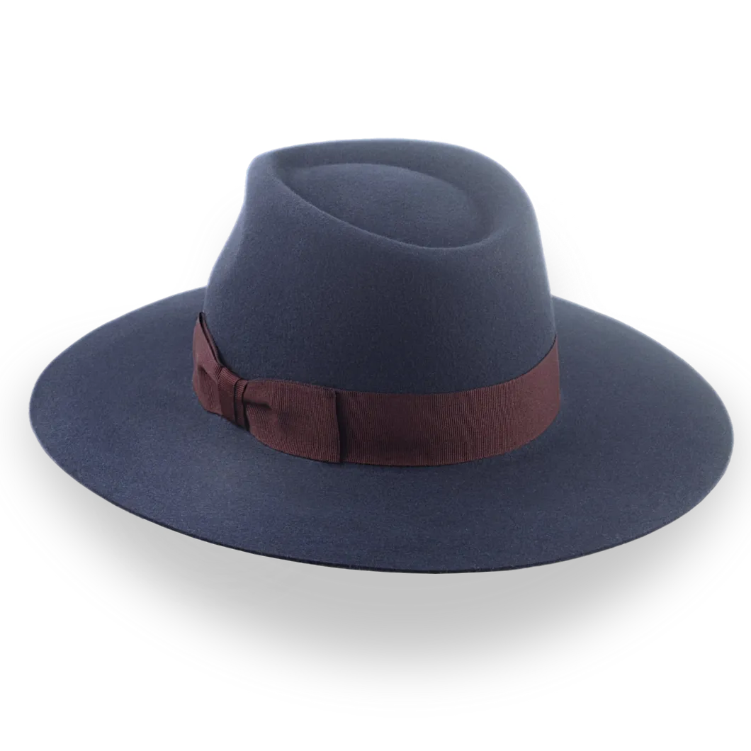 Dark Grey Wide Brim Fedora Hat | The Atlantis - Agnoulita Hats 3