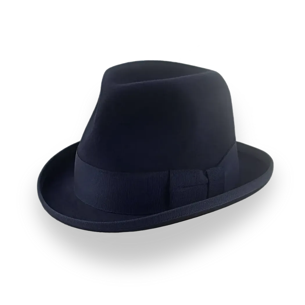 Dark Navy Blue 1920's Mens Retro Homburg Hat | The Phaeton - Agnoulita Hats 1