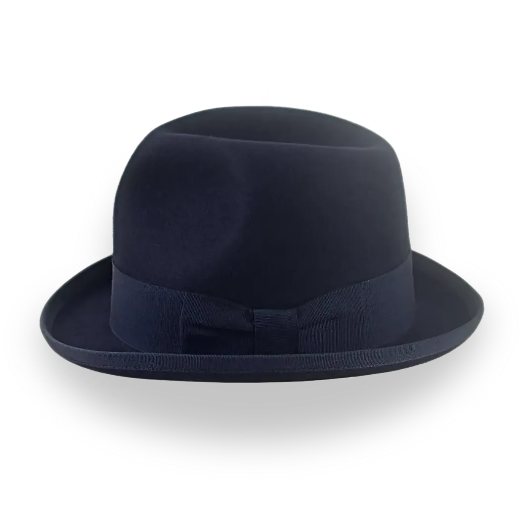 Dark Navy Blue 1920's Mens Retro Homburg Hat | The Phaeton - Agnoulita Hats 2