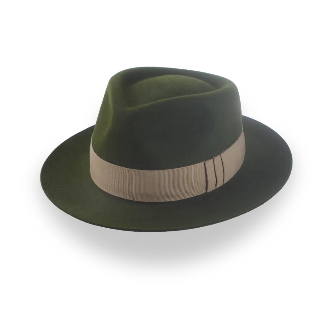Dark Olive Green Jazz Fedora Hat for Men | The Axel - Agnoulita Hats 1