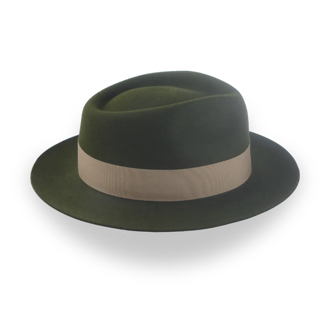 Dark Olive Green Jazz Fedora Hat for Men | The Axel - Agnoulita Hats 5