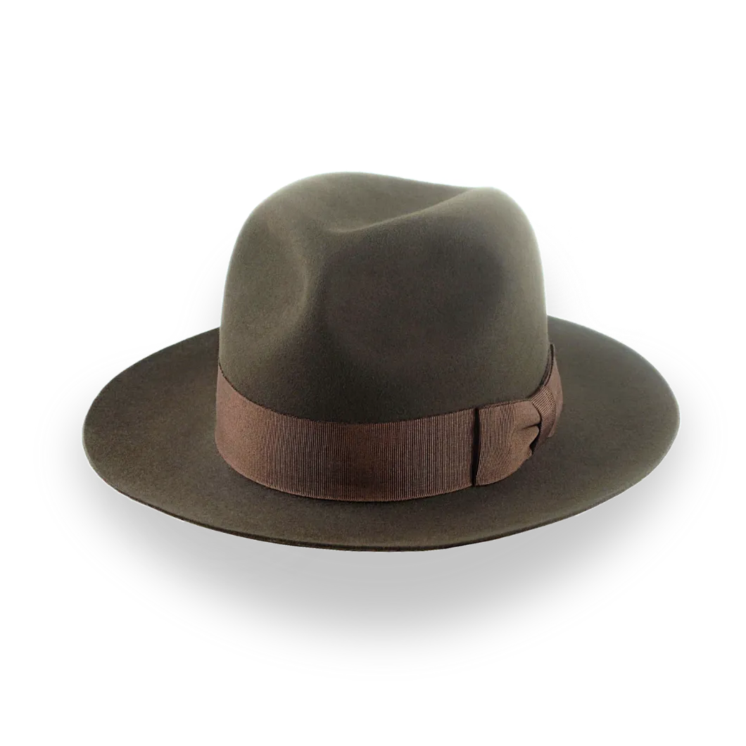 Dark Olive Green Poet Hat in Artisan Beaver Fur Felt | The Templar - Agnoulita Hats 1