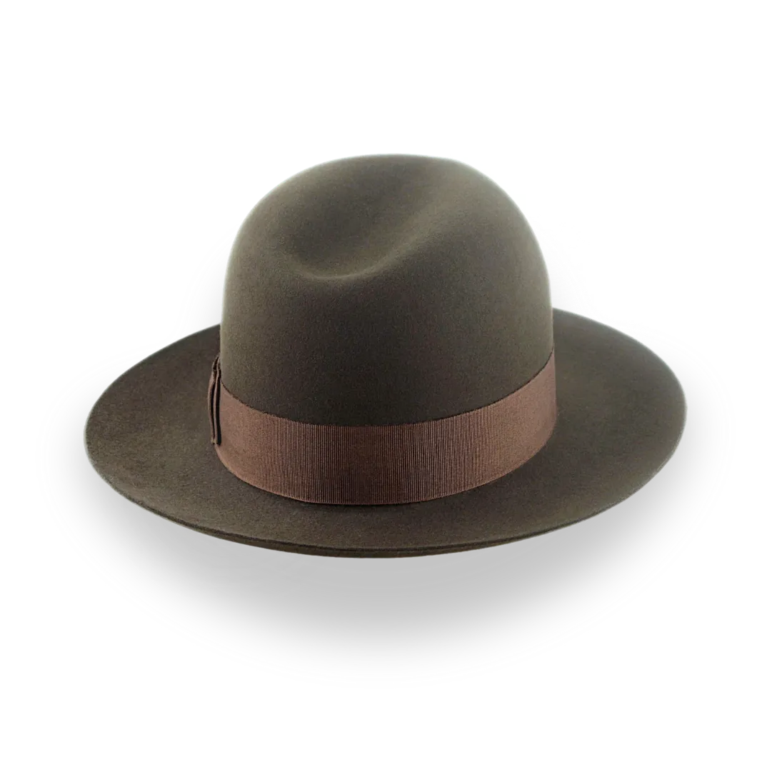 Dark Olive Green Poet Hat in Artisan Beaver Fur Felt | The Templar - Agnoulita Hats 4