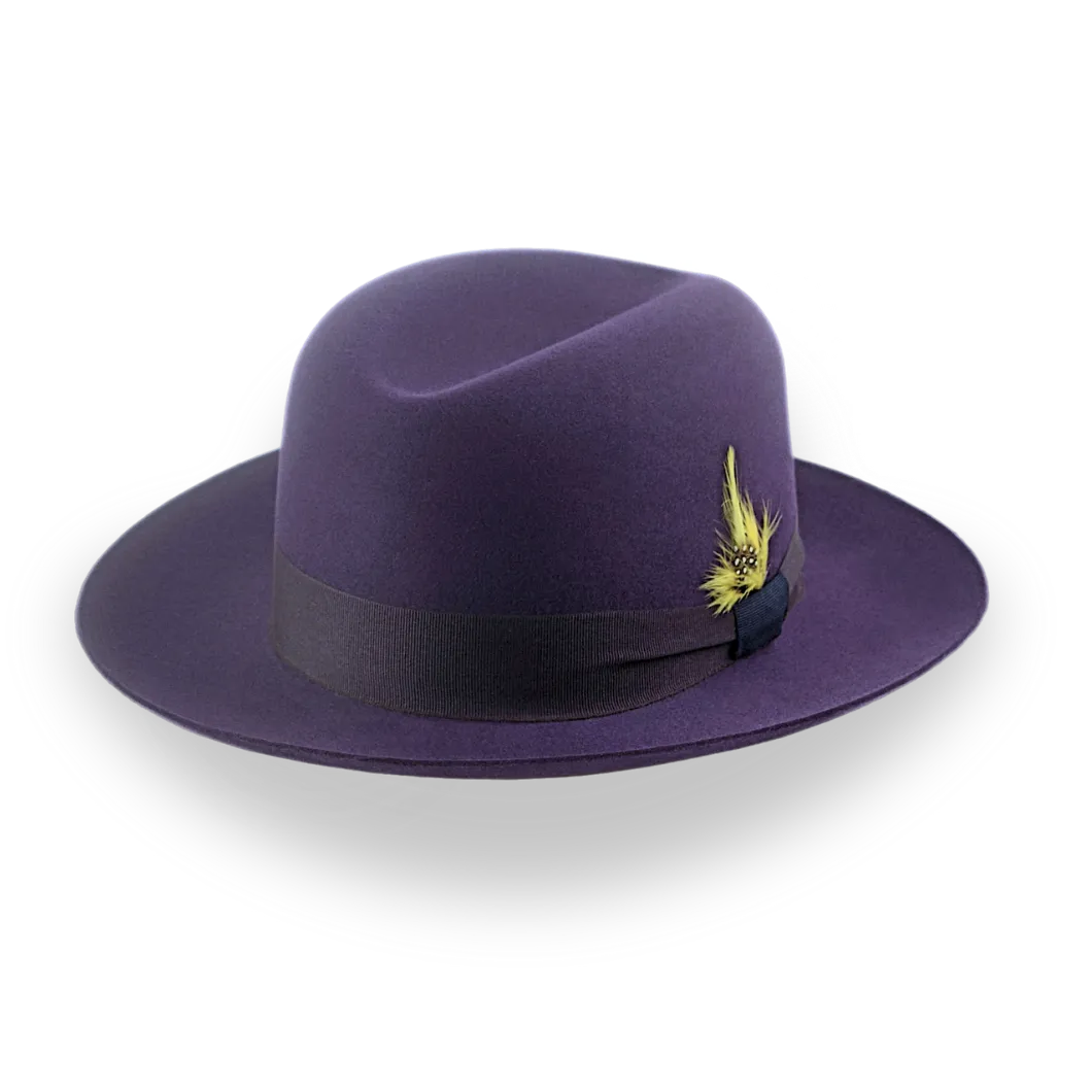 Dark Purple Fur Felt Fedora For Men | The Tobin - Agnoulita Hats 1