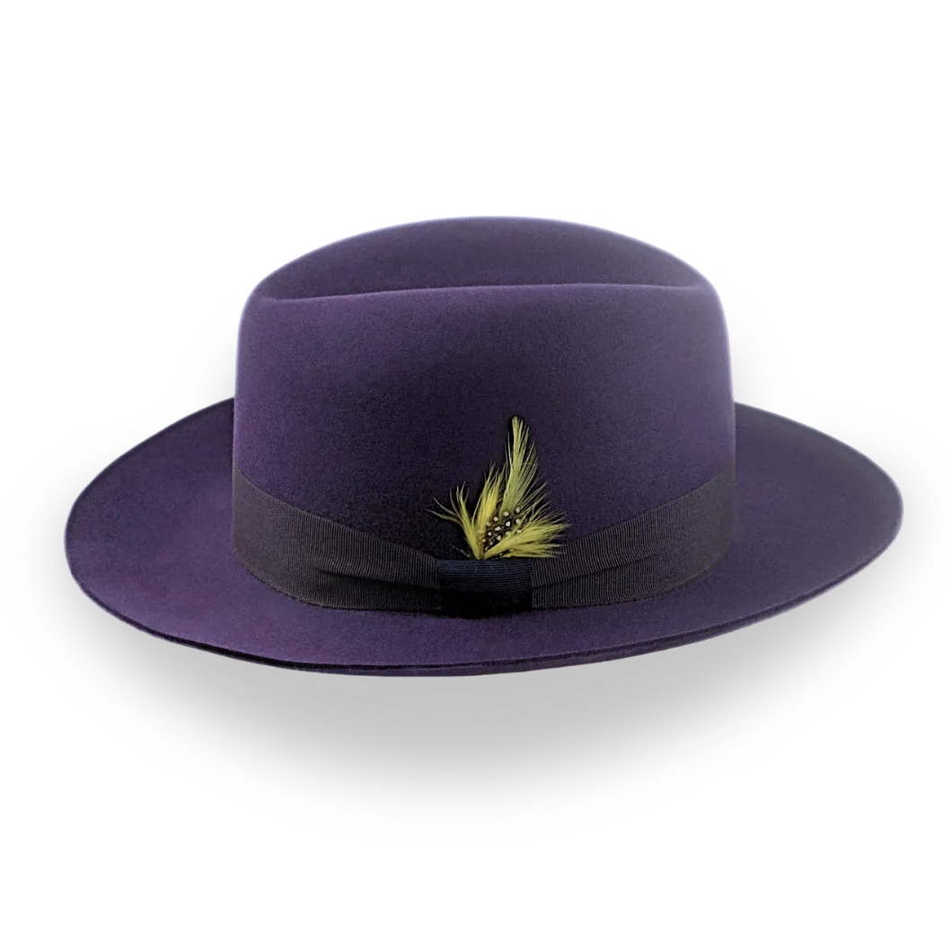 Dark Purple Fur Felt Fedora For Men | The Tobin - Agnoulita Hats 2