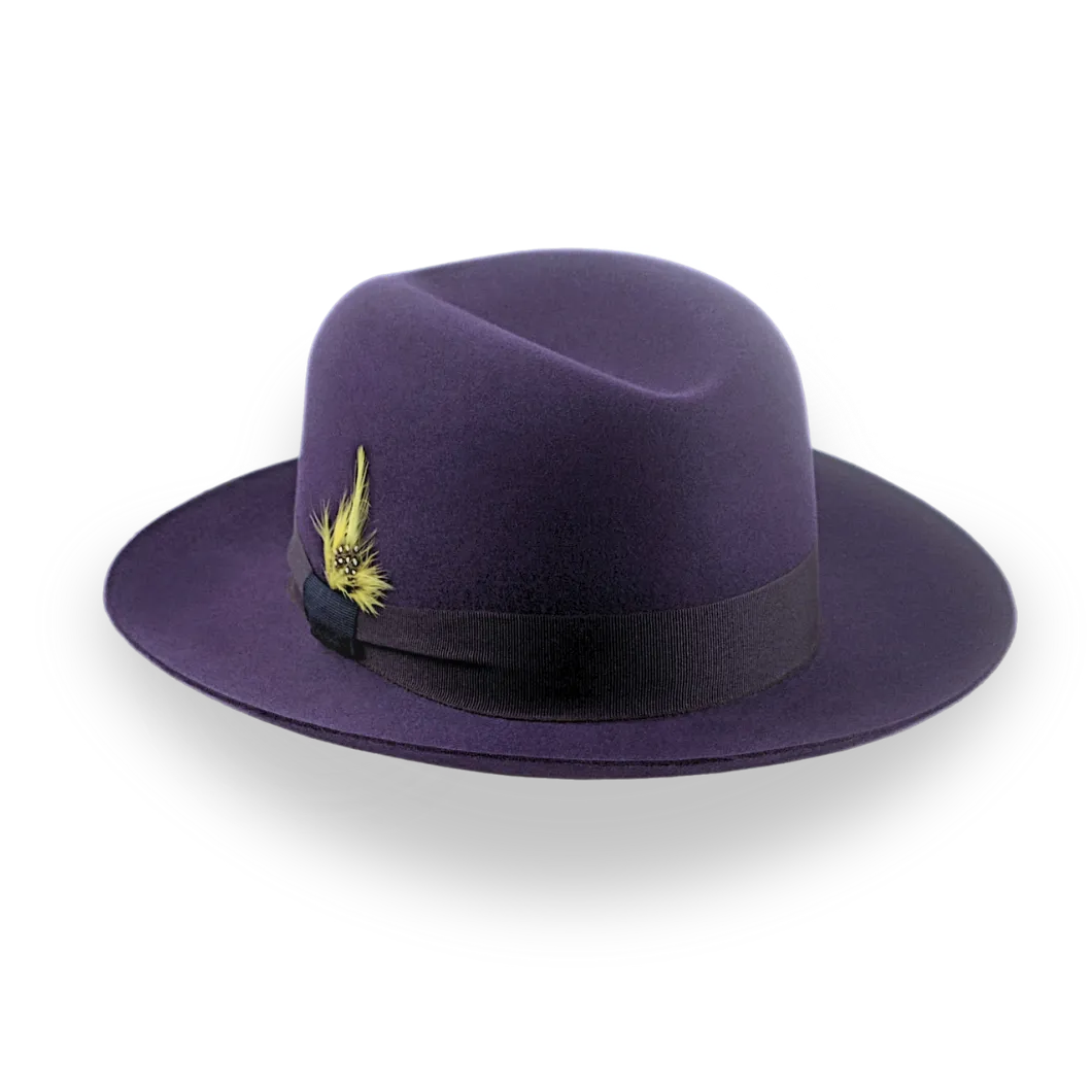 Dark Purple Fur Felt Fedora For Men | The Tobin - Agnoulita Hats 3