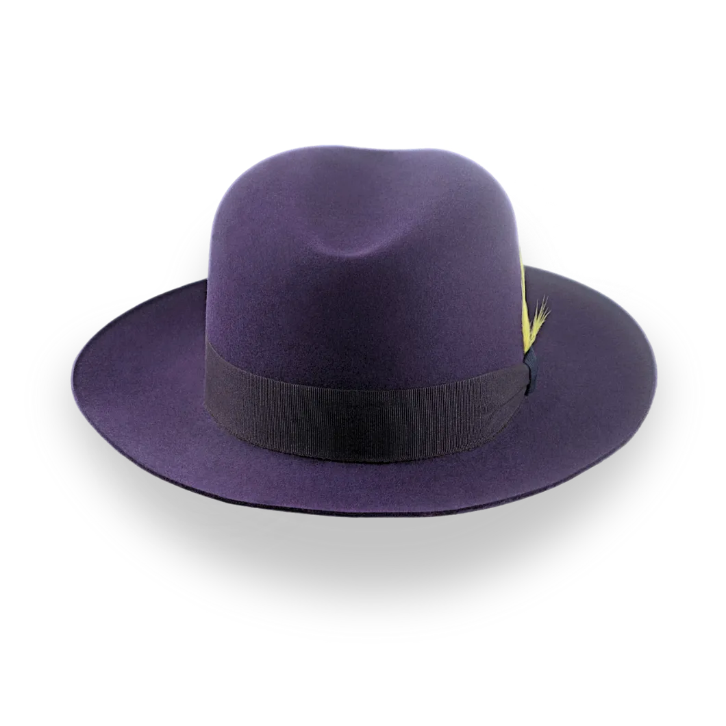 Dark Purple Fur Felt Fedora For Men | The Tobin - Agnoulita Hats 6