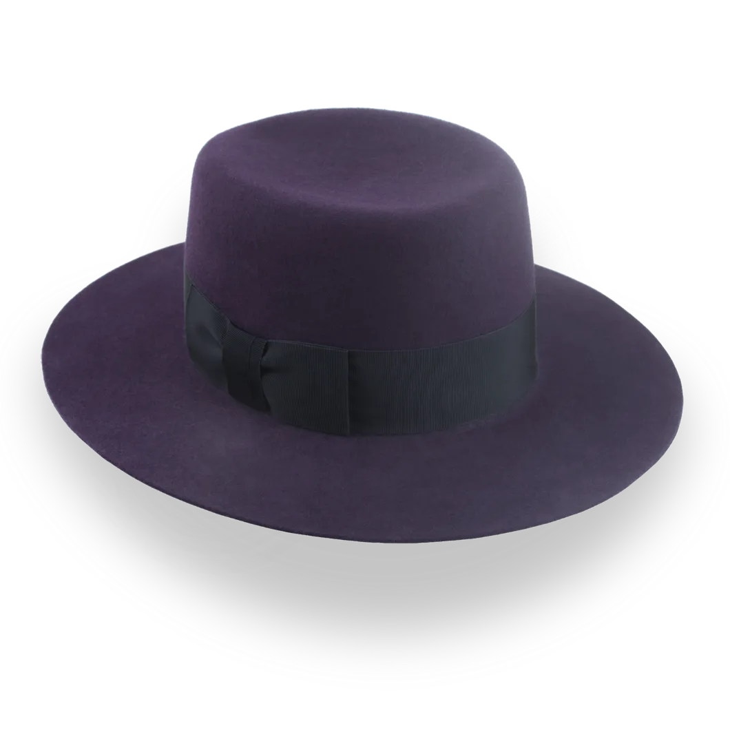 Dark Purple Wide Brim Telescopic Fedora with Custom Options | The Joker - Agnoulita Hats 3