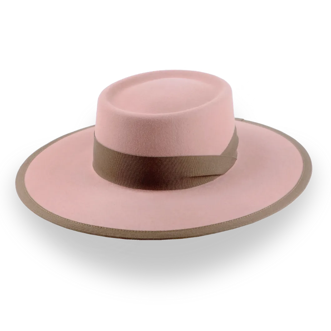 Dusty Pink Western Hat in Durable Fur Felt | The Baron - Agnoulita Hats 1
