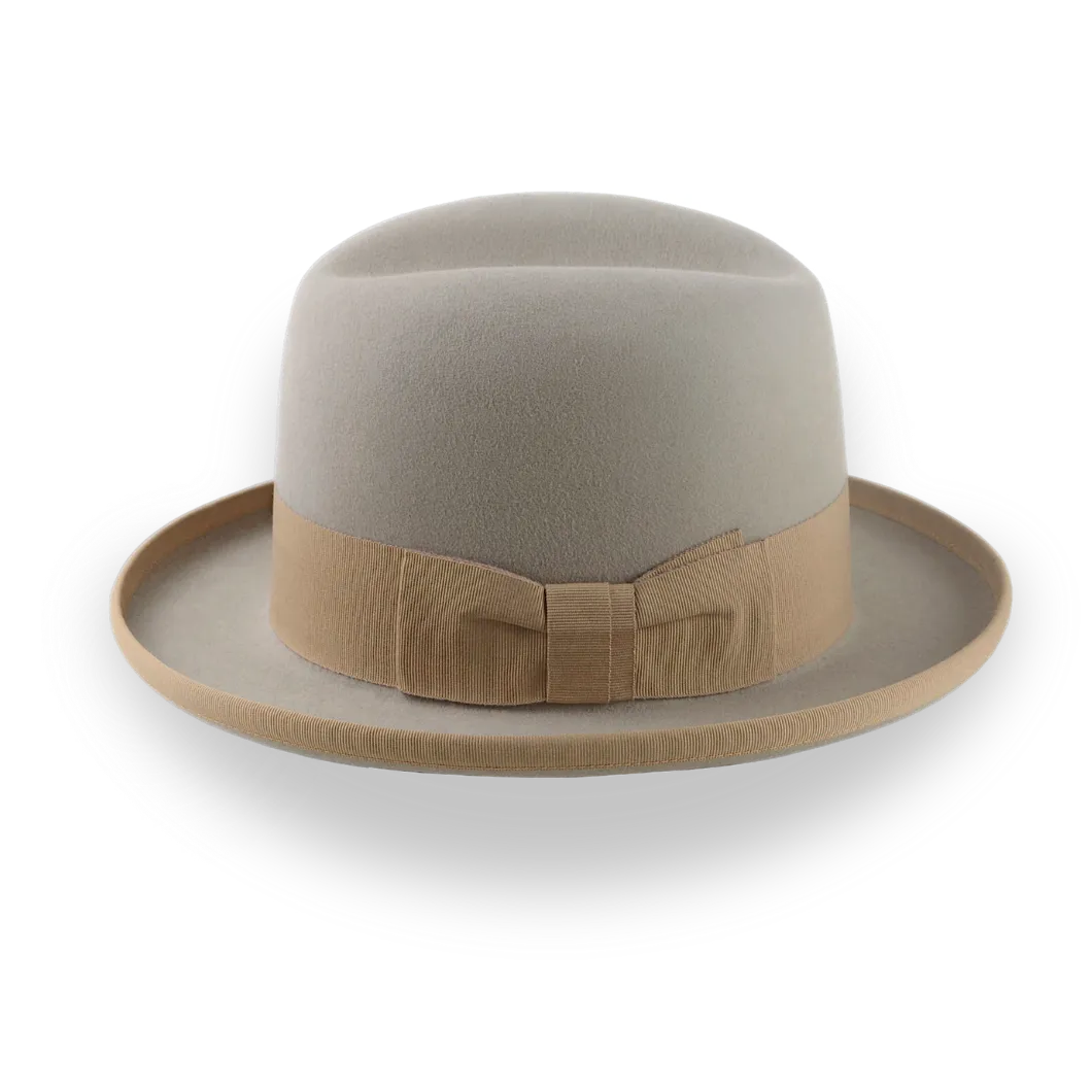Elegant Homburg Hat For Men in Castor Beige Fur Felt | The Mage - Agnoulita Hats 2