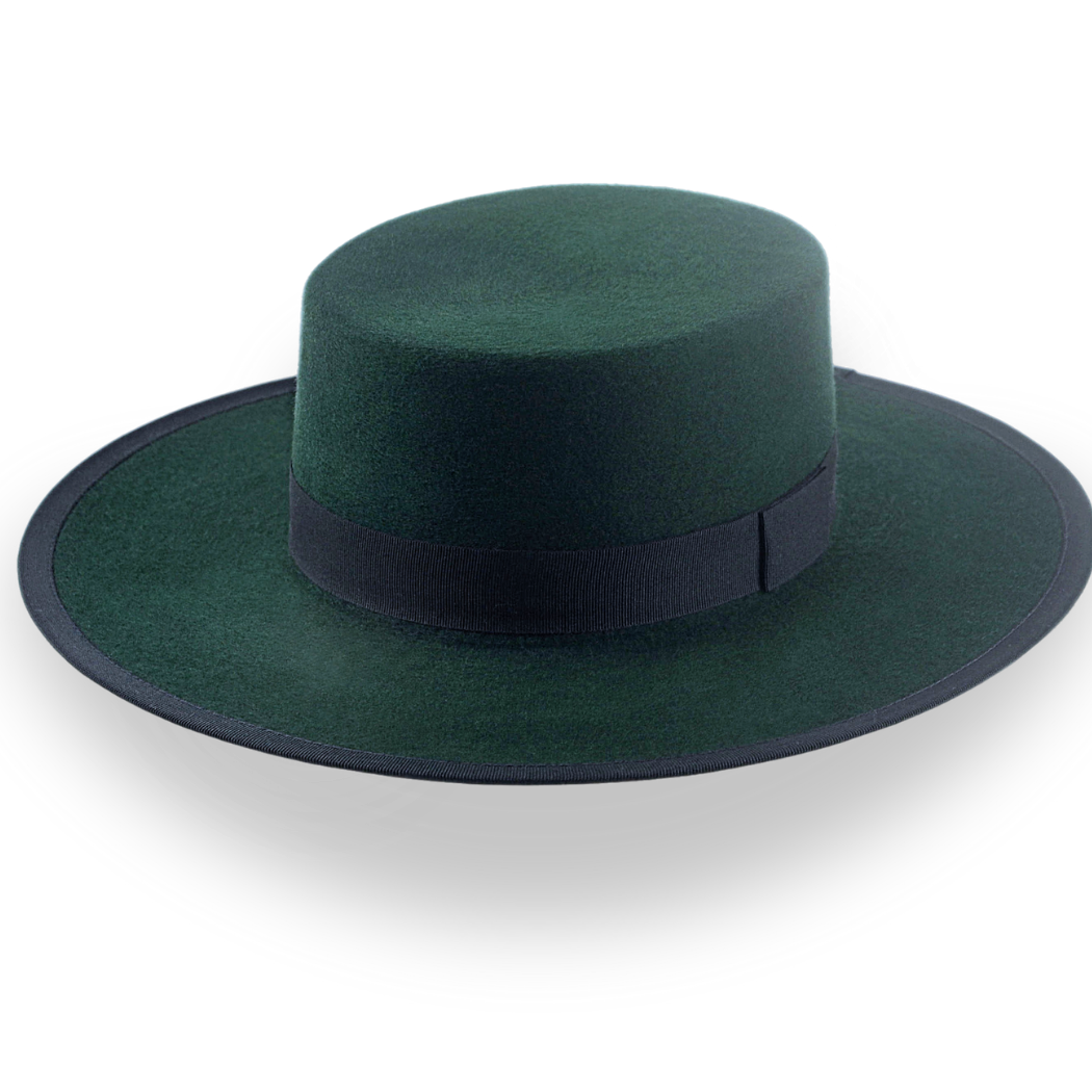 Emerald Green Flat Top Western Hat | The Bolero - Agnoulita Hats 1