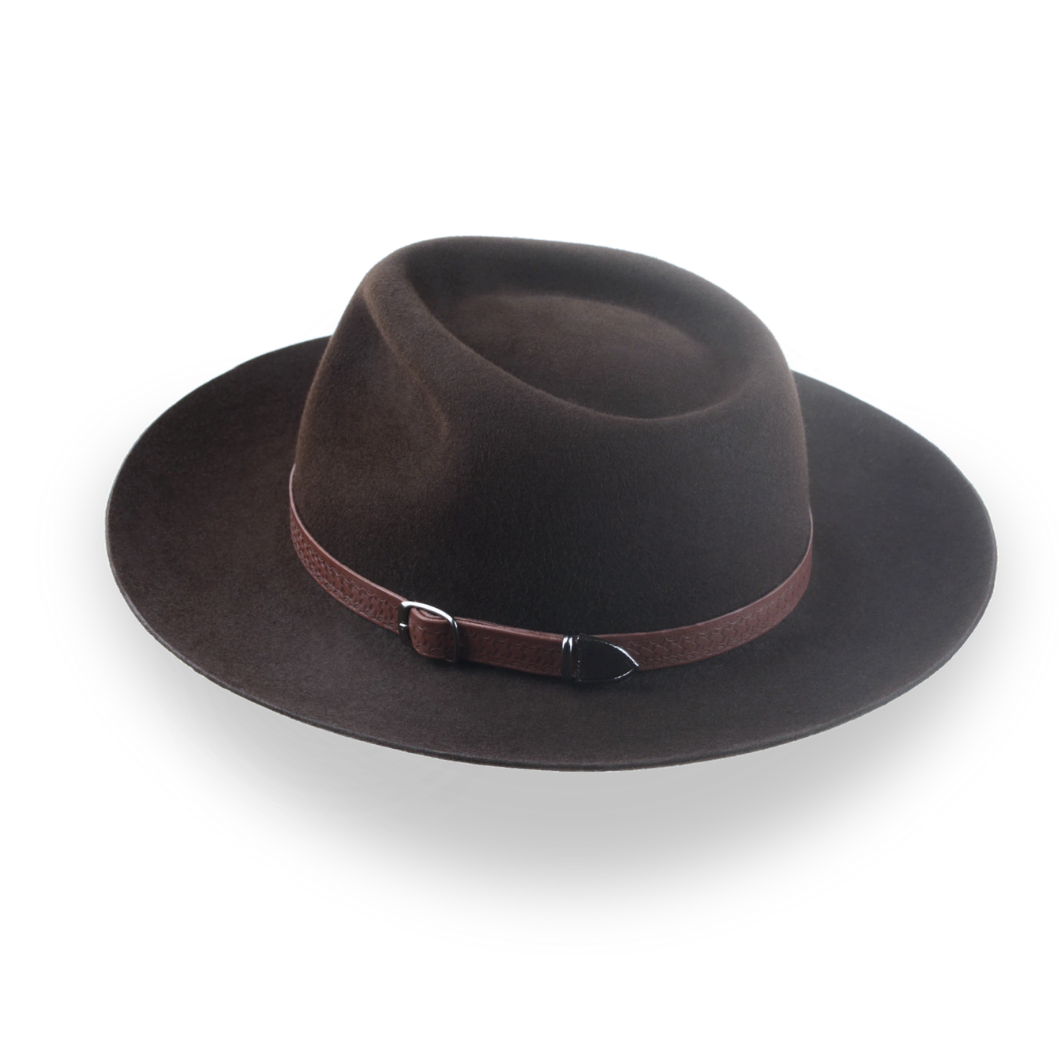 Exclusive Crown Outback Fedora Hat in Premium Fur Felt | The Magnet - Agnoulita Hats 3