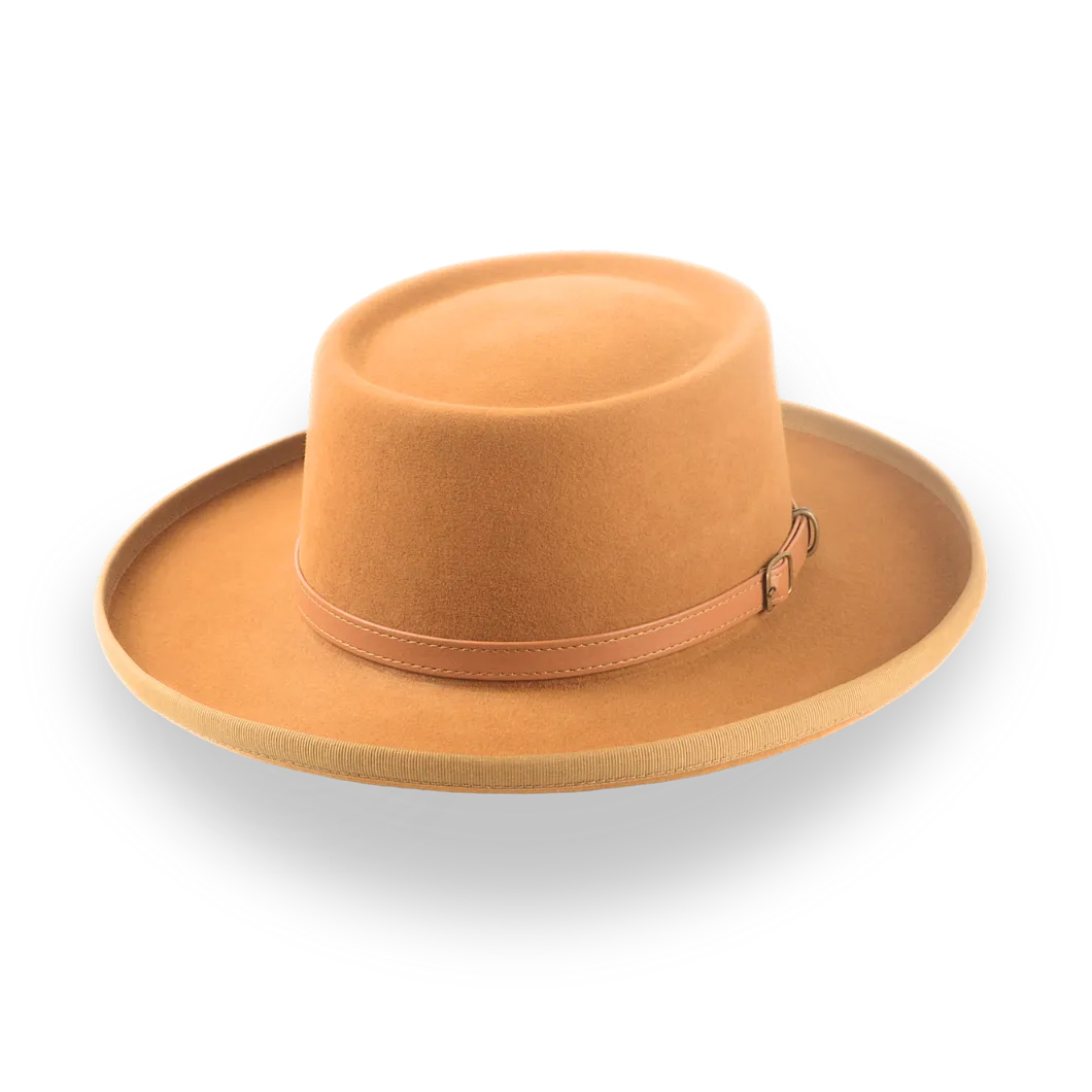 Gambler Style Cowboy Hat in Stylish Burnt Orange Fur Felt | The Ithaca - Agnoulita Hats 1