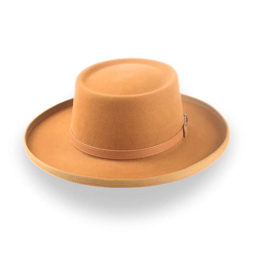 Gambler Style Cowboy Hat in Stylish Burnt Orange Fur Felt | The Ithaca - Agnoulita Hats 6