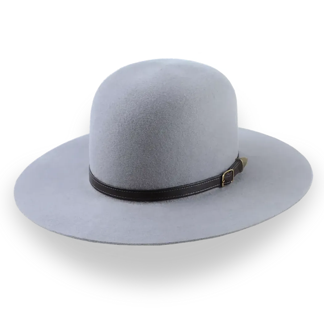 Grey Western Style Round Crown Hat in Durable Wool Felt | The Livaja - Agnoulita Hats 1